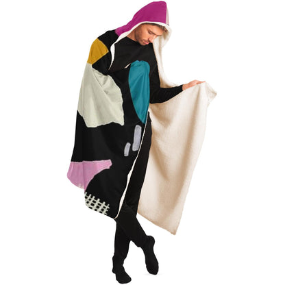 Abstract Pattren Hooded Blanket