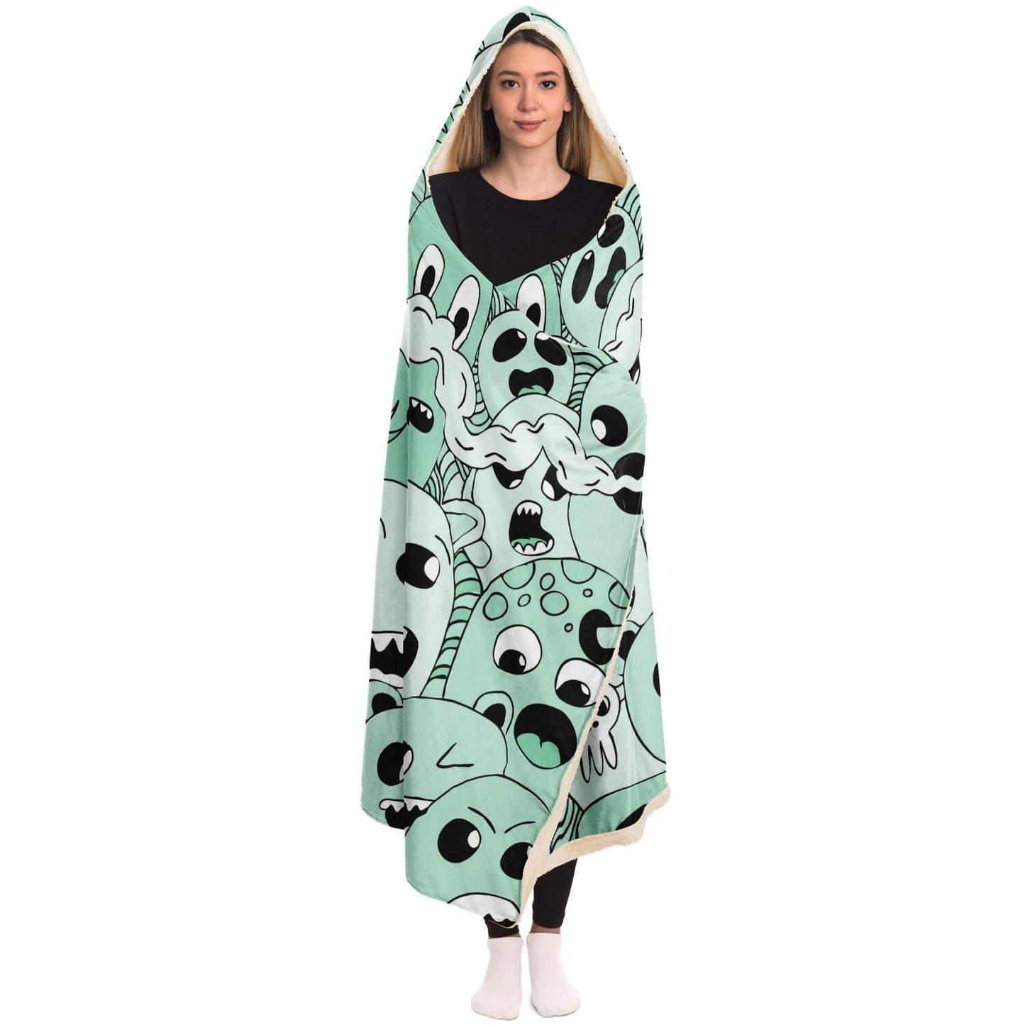 Ghost Pattern Hooded Blanket