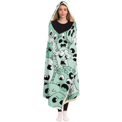 Ghost Pattern Hooded Blanket