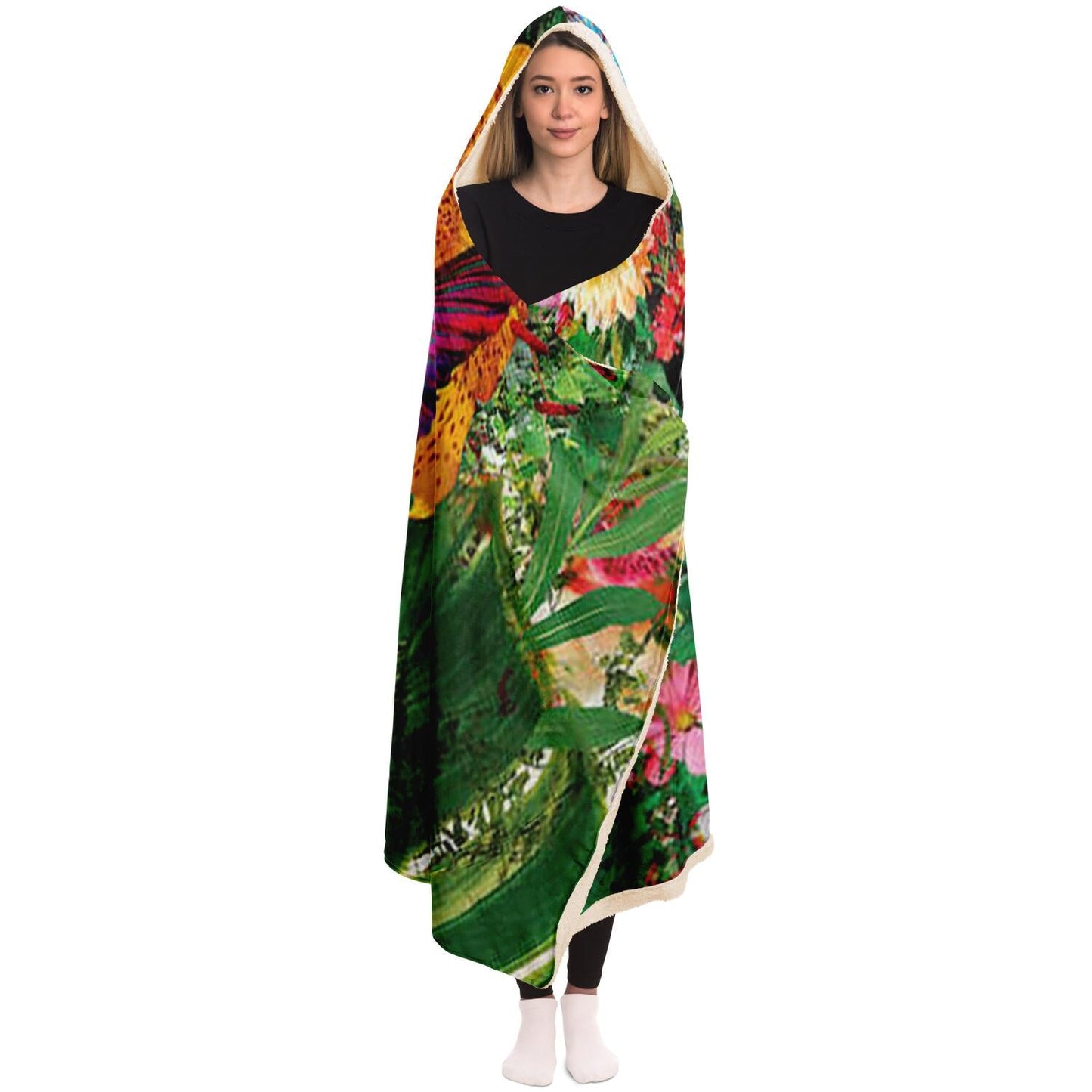 Chelsea Flowers Hooded Blanket