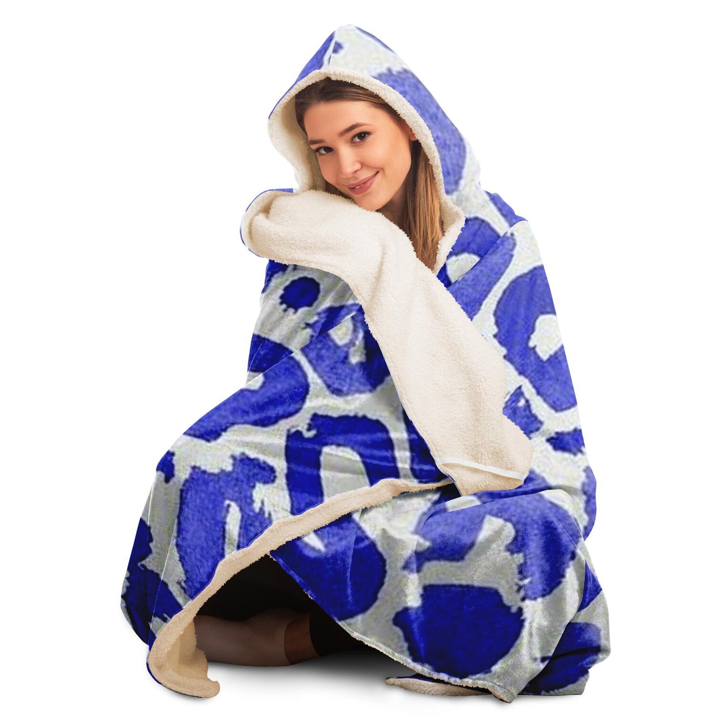 Abstract Pattren Hooded Blanket