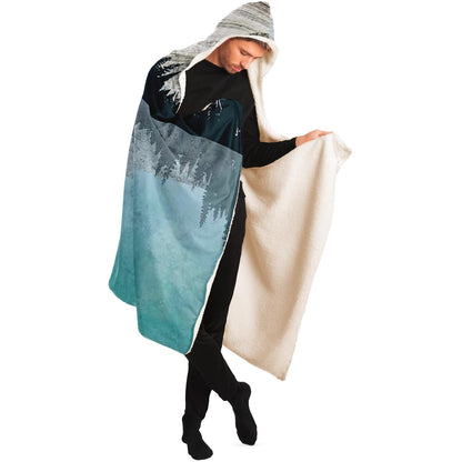 Mountain Sonnet Moonlit Stanza Hooded Blanket