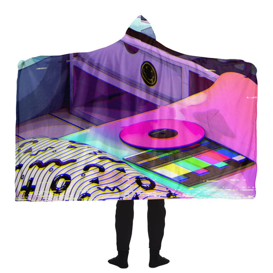 Vaporwave Aesthetic Hooded Blanket