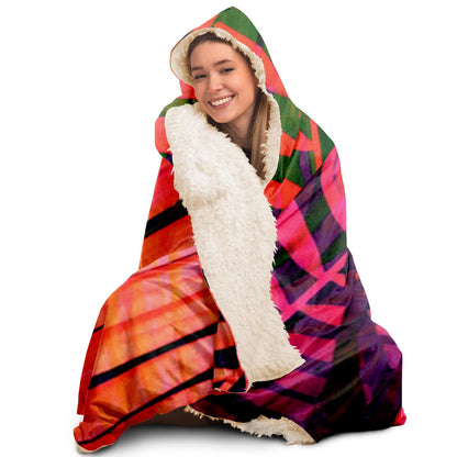 Colourful Tropical Leaves Hooded Blanket