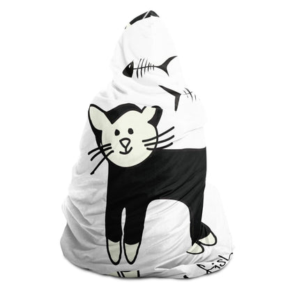 Cat Pattern Hooded Blanket