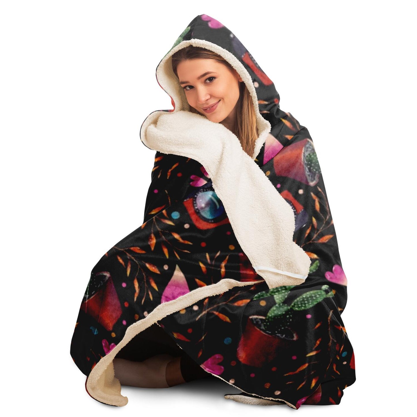 Photography Pattern Hooded Blanket