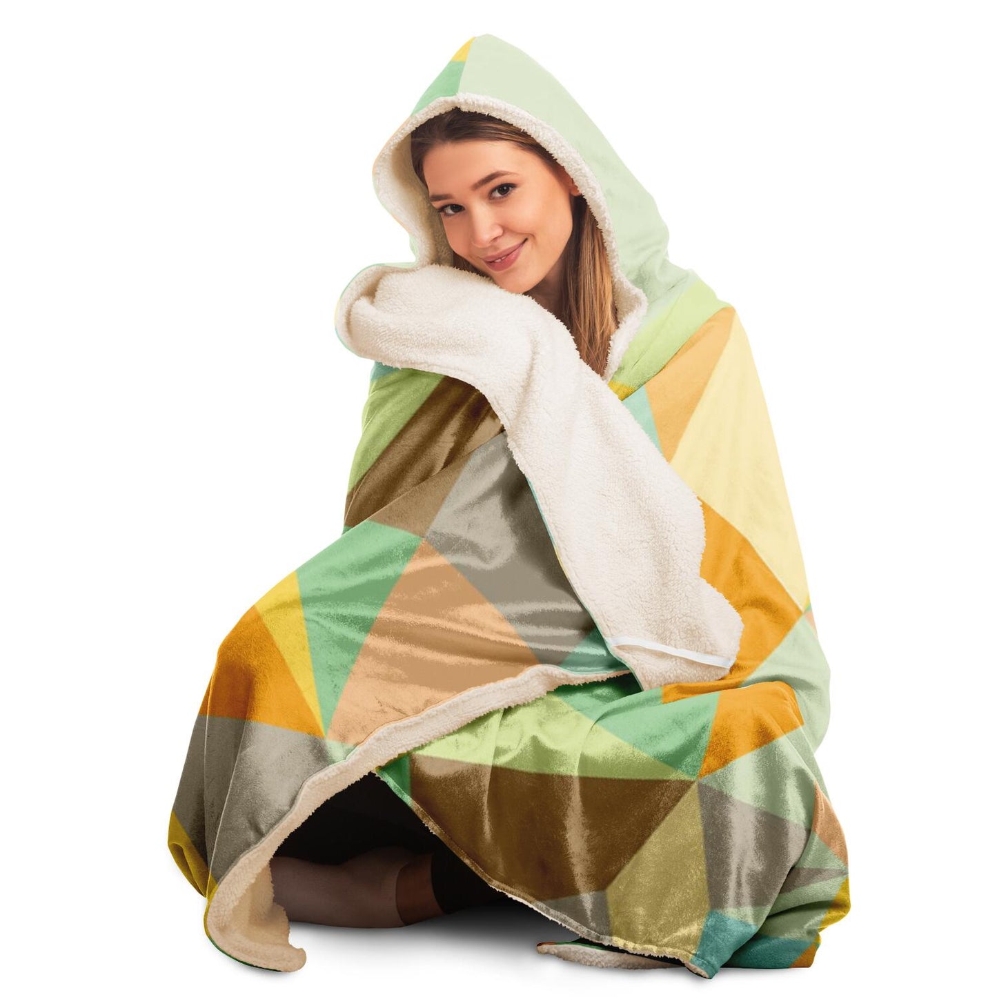 Graphic Pattern Hooded Blanket