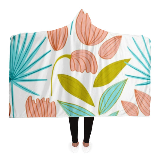 Divine Floral Poster Hooded Blanket