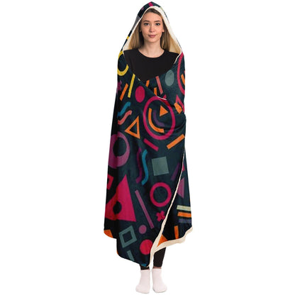 Abstract Pattren Hooded Blanket