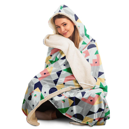 Abstract Pattren Hooded Blanket