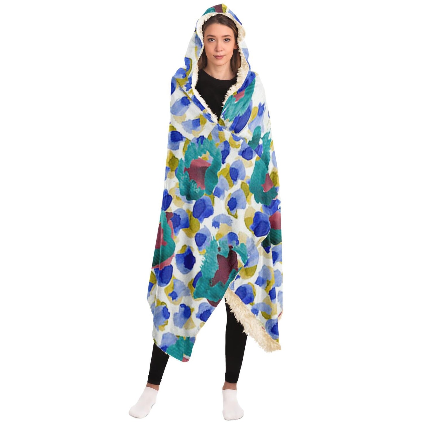 Abstract Pattren Hooded Blanket