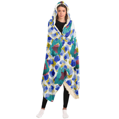 Abstract Pattren Hooded Blanket