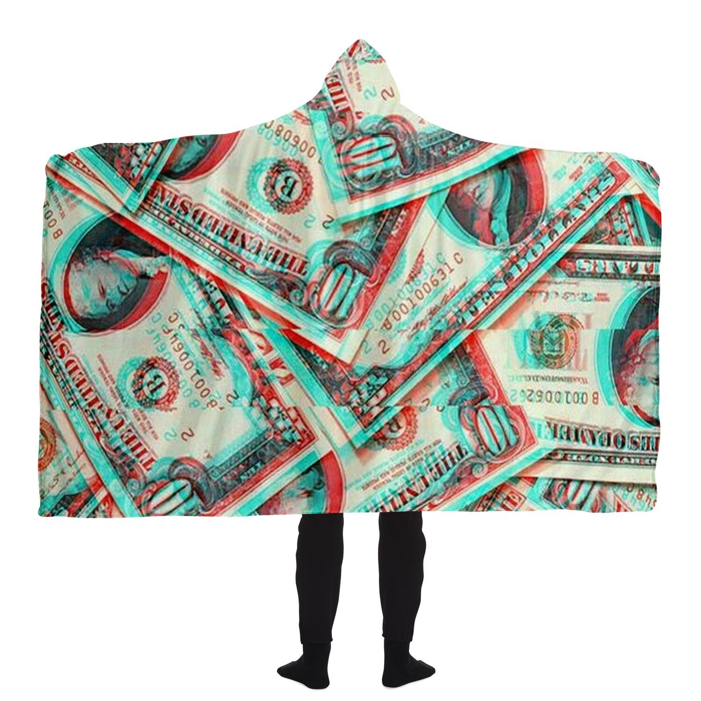 Abstract Pattren Hooded Blanket