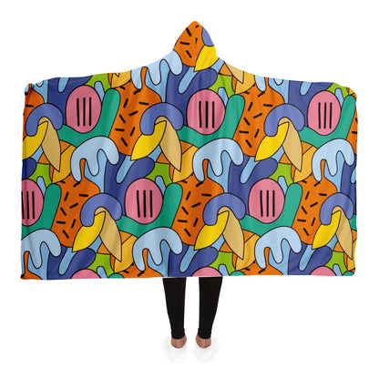 Graphic Pattern Hooded Blanket