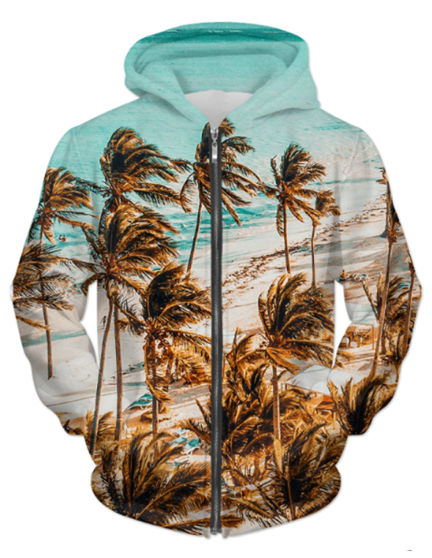 Virgin Teez Sublimation Hoodie Beach UNISEX ZIP HOODIE