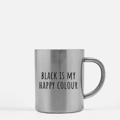 Black Is My Happy Colour Gold & Silver Mug