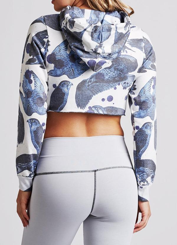 Virgin Teez Pull Over Hoodie Blue Birds Crop Hoodie