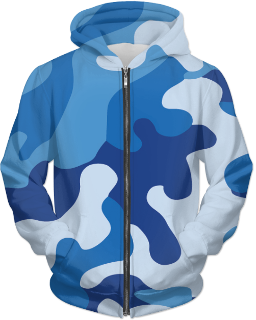 Virgin Teez Sublimation Hoodie Blue Camo UNISEX ZIP HOODIE