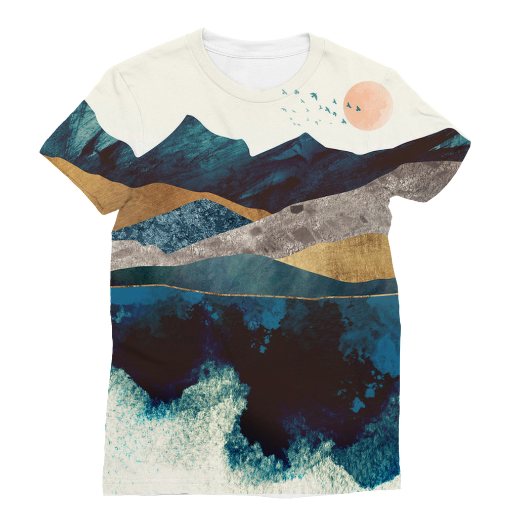 VIRGIN TEEZ Sublimation Women's T-Shirt XS Blue Mountain Reflection Classic Sublimation Women's T-Shirt