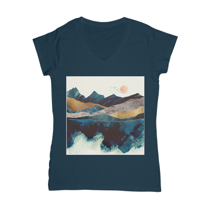 Blue Mountain Reflection Classic Women's V-Neck T-Shirt