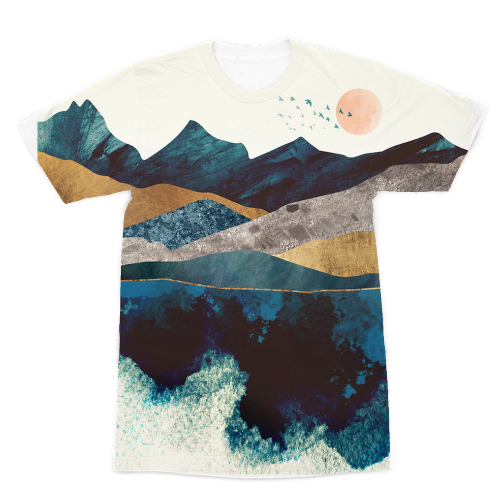 VIRGIN TEEZ Sublimation T-shirt XS Blue Mountain Reflection Premium Sublimation Adult T-Shirt