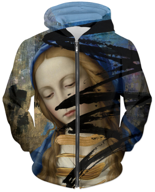 Virgin Teez Sublimation Hoodie Small Blue Mountain Reflection UNISEX ZIP HOODIE