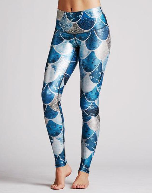 Virgin Teez Leggings Small Blue Pattern Legging