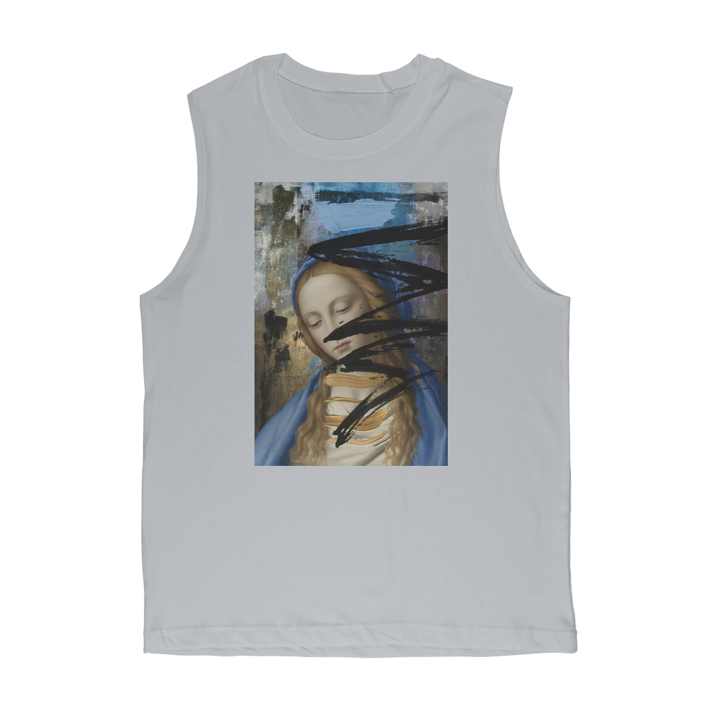 VIRGIN TEEZ Tank Top Light Grey / Unisex / S Blue Premium Adult Muscle Top