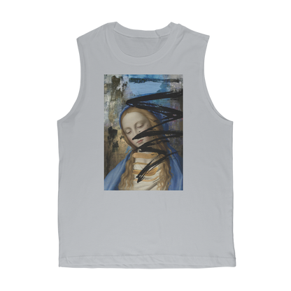 VIRGIN TEEZ Tank Top Light Grey / Unisex / S Blue Premium Adult Muscle Top