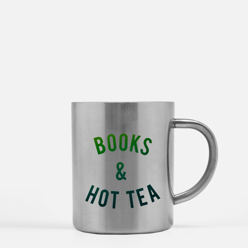 Books And Tea Gold & Silver Mug