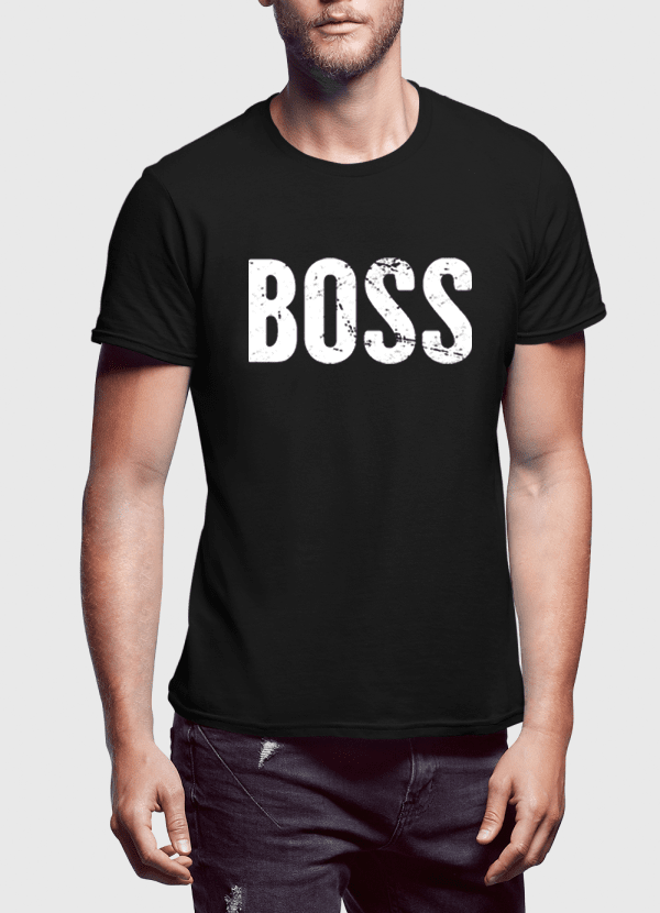 Virgin Teez T-shirt SMALL / Black Boss Half Sleeves T-shirt