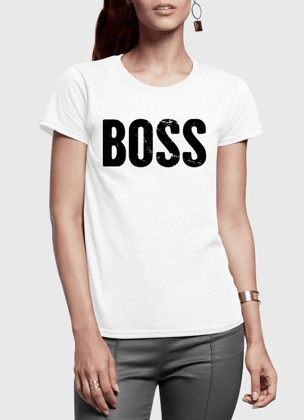 Virgin Teez Women T-Shirt SMALL / Black Boss Half Sleeves Women T-shirt