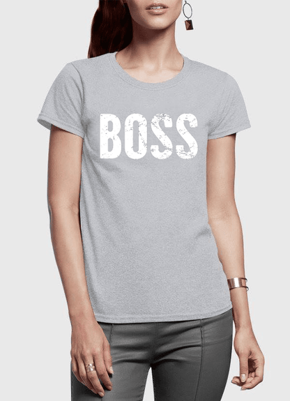 Virgin Teez Women T-Shirt SMALL / Black Boss Half Sleeves Women T-shirt