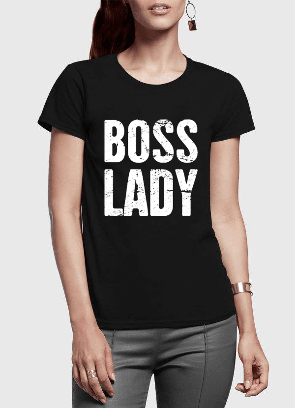 Virgin Teez Women T-Shirt SMALL / Black Boss Lady Half Sleeves Women T-shirt