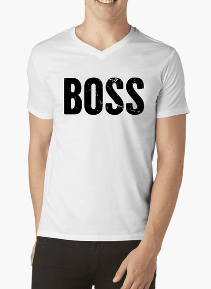 Virgin Teez T-shirt SMALL / Black Boss V-Neck T-shirt