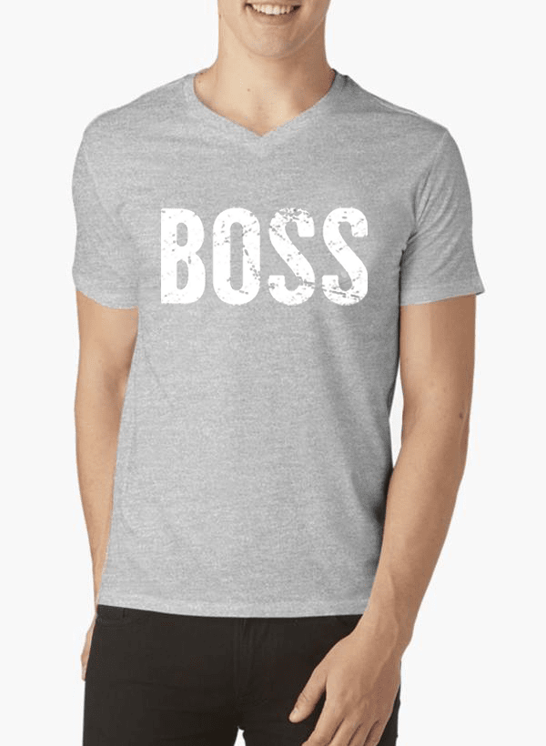 Virgin Teez T-shirt SMALL / Black Boss V-Neck T-shirt