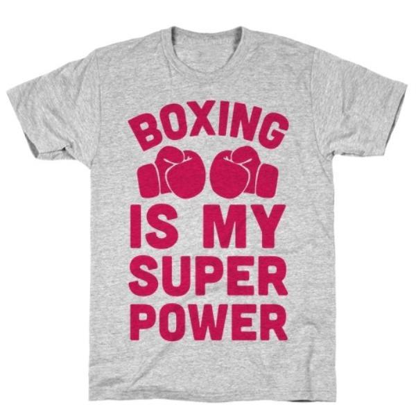 GYM FIT T-SHIRT BOXING IS MY SUPERPOWER T-SHIRT