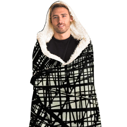 Abstract Pattren Hooded Blanket