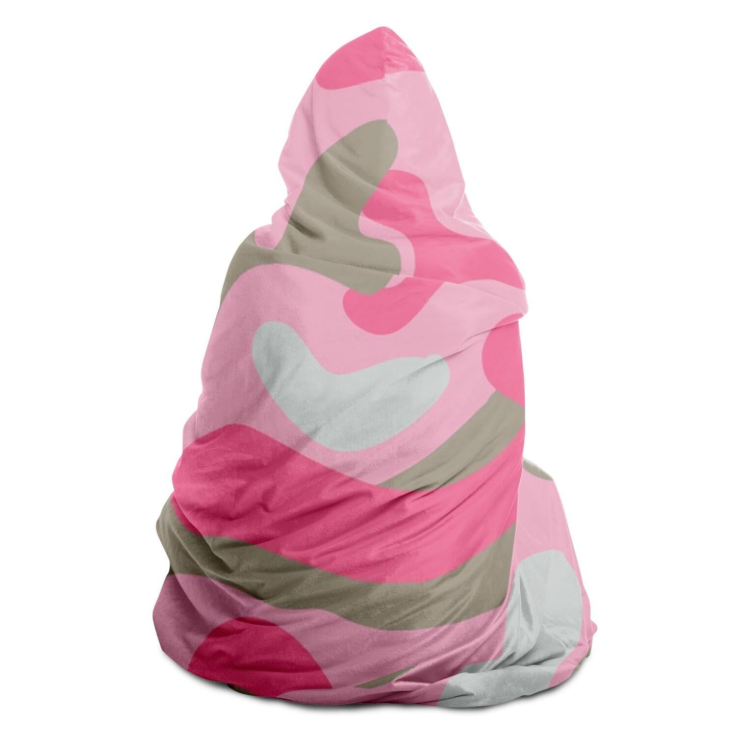 Dark Pink Camo Hooded Blanket