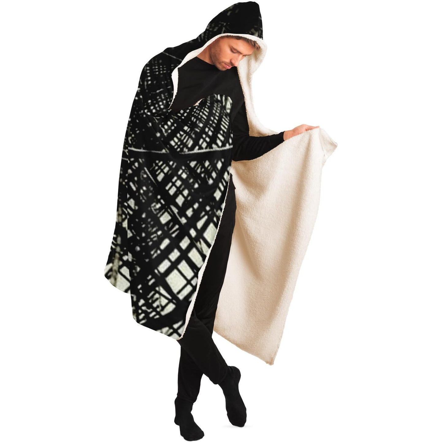 Abstract Pattren Hooded Blanket