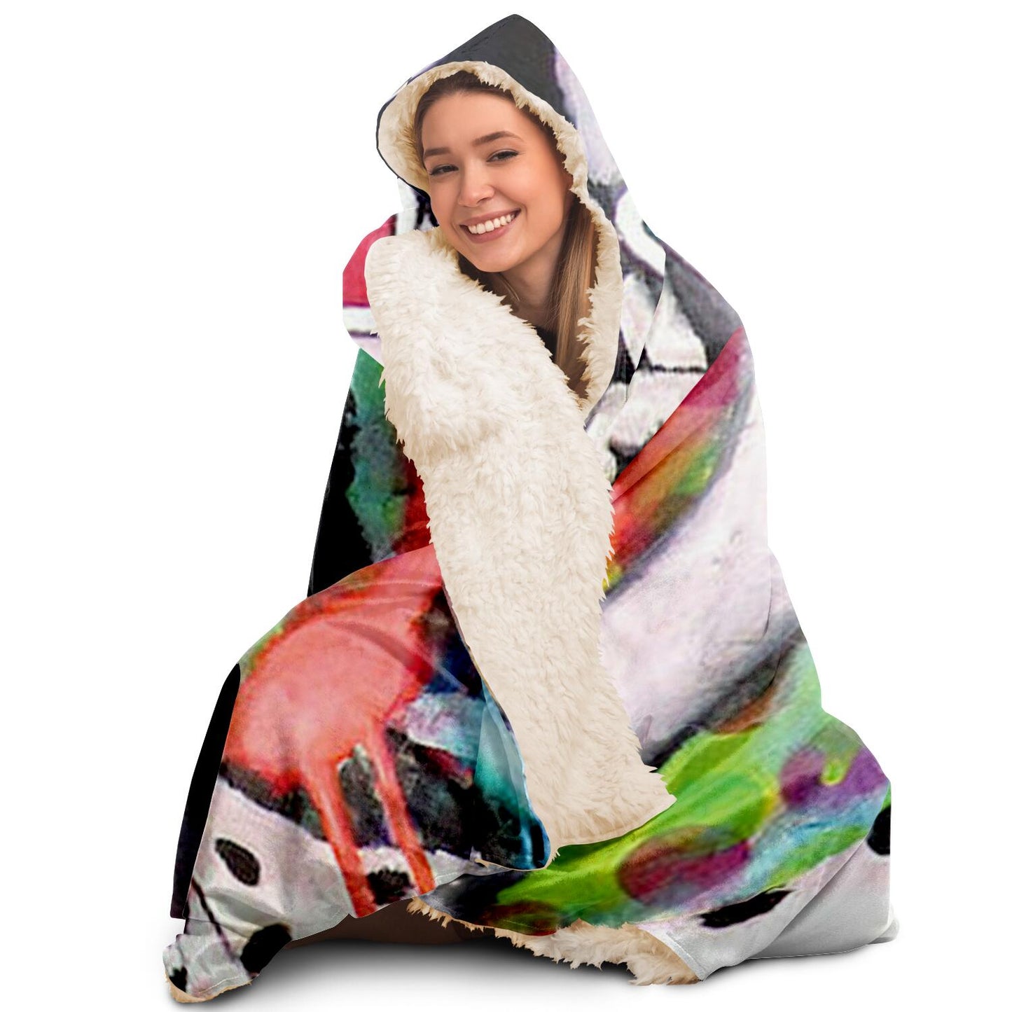 Distorted Perception Hooded Blanket