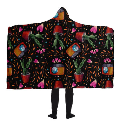 Photography Pattern Hooded Blanket