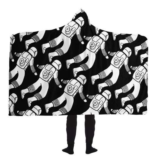 Spaceman pattern Poster Hooded Blanket