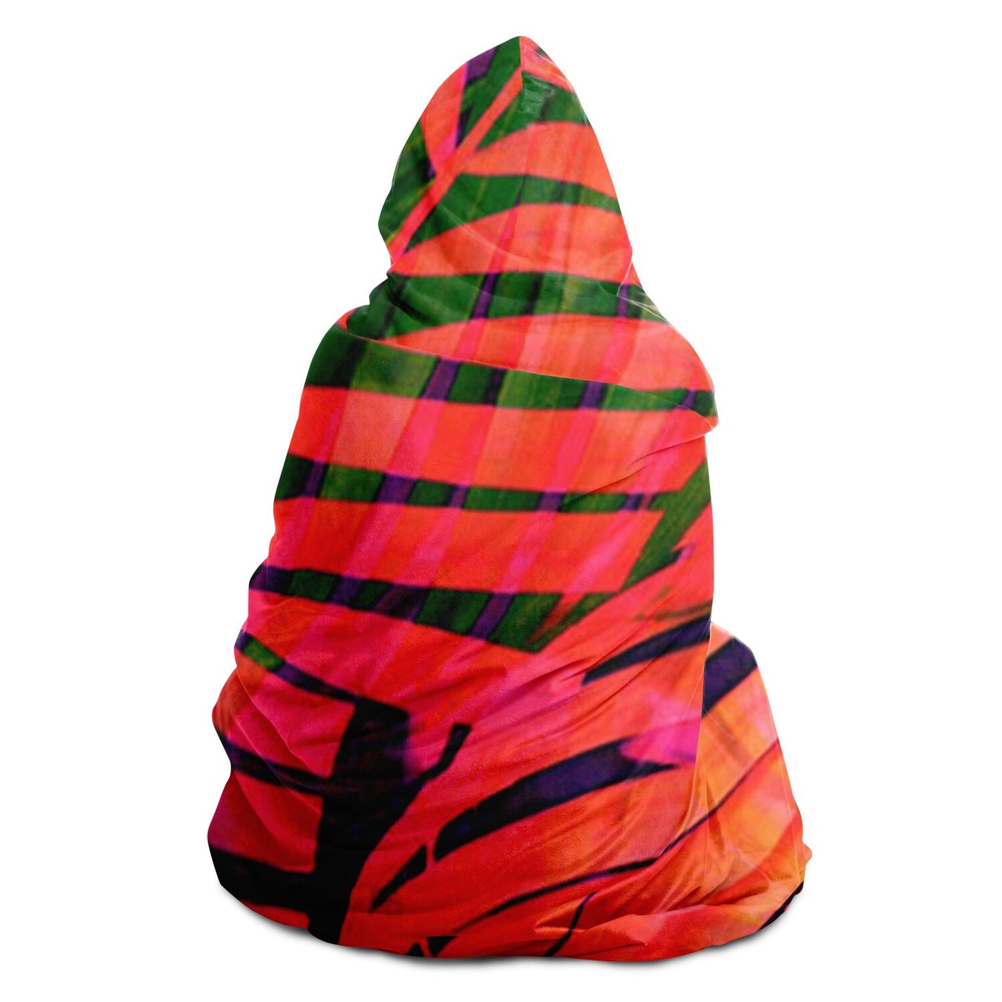 Colourful Tropical Leaves Hooded Blanket