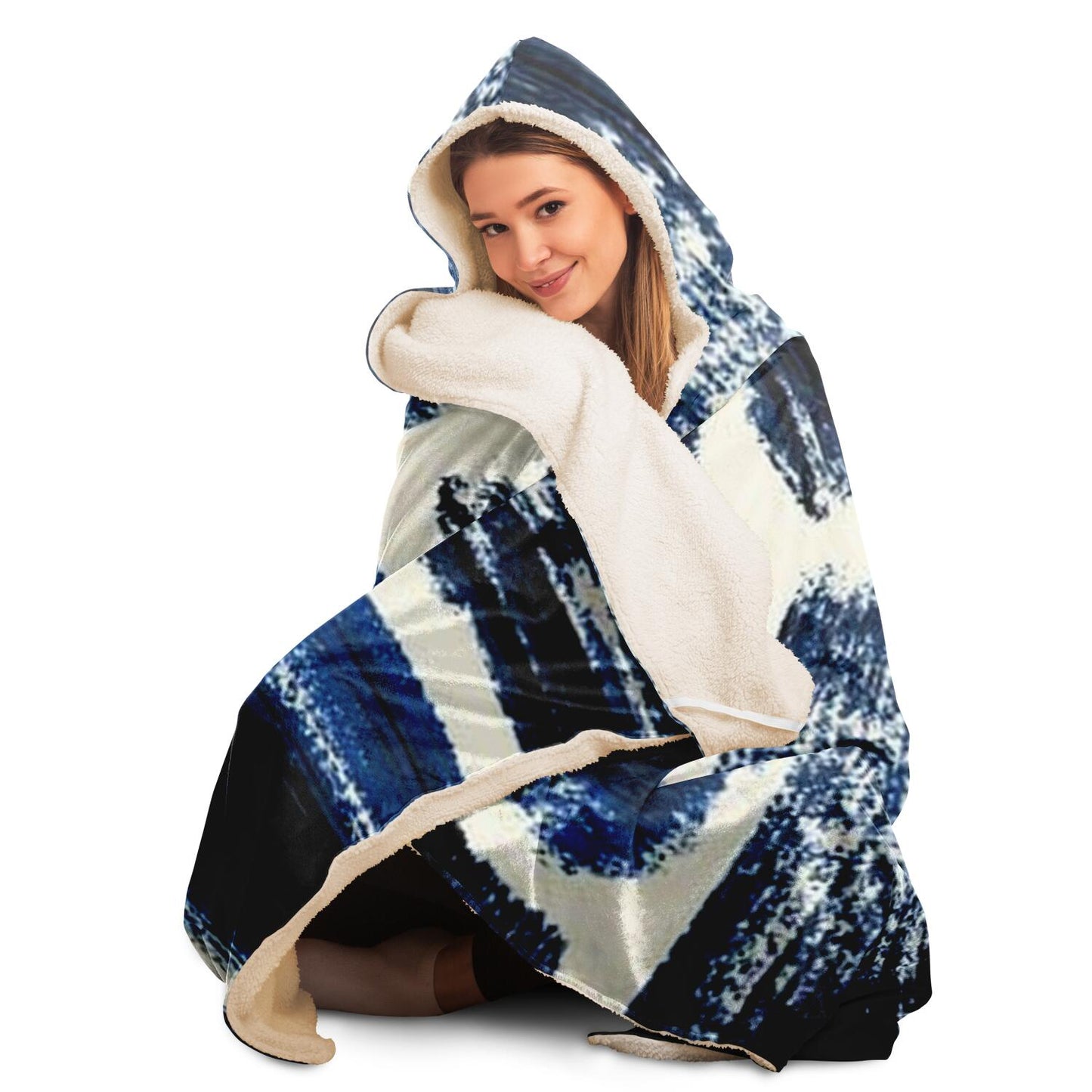 Abstract Pattren Hooded Blanket