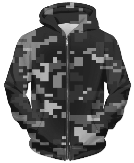 Virgin Teez Sublimation Hoodie Small Camofludge 10 UNISEX ZIP HOODIE