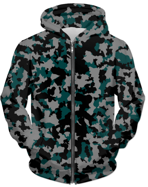 Virgin Teez Sublimation Hoodie Small Camofludge 12 UNISEX ZIP HOODIE