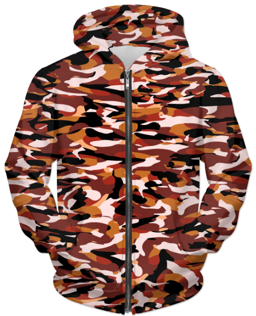 Virgin Teez Sublimation Hoodie Small Camofludge 2 UNISEX ZIP HOODIE