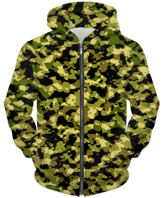 Virgin Teez Sublimation Hoodie Small Camofludge 3 UNISEX ZIP HOODIE