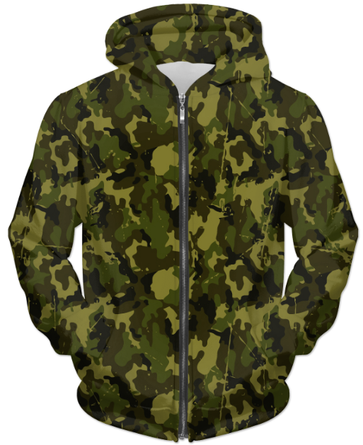 Virgin Teez Sublimation Hoodie Small Camofludge UNISEX ZIP HOODIE